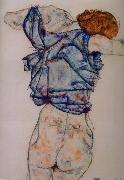 Egon Schiele kvinna under avkladning Germany oil painting artist